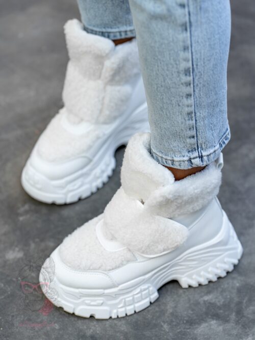 Botki z barankiem Madam Dobbs białe