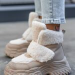 Botki z barankiem Madam Dobbs beżowe