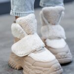 Botki z barankiem Madam Dobbs beżowe