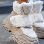 Botki z barankiem Madam Dobbs beżowe