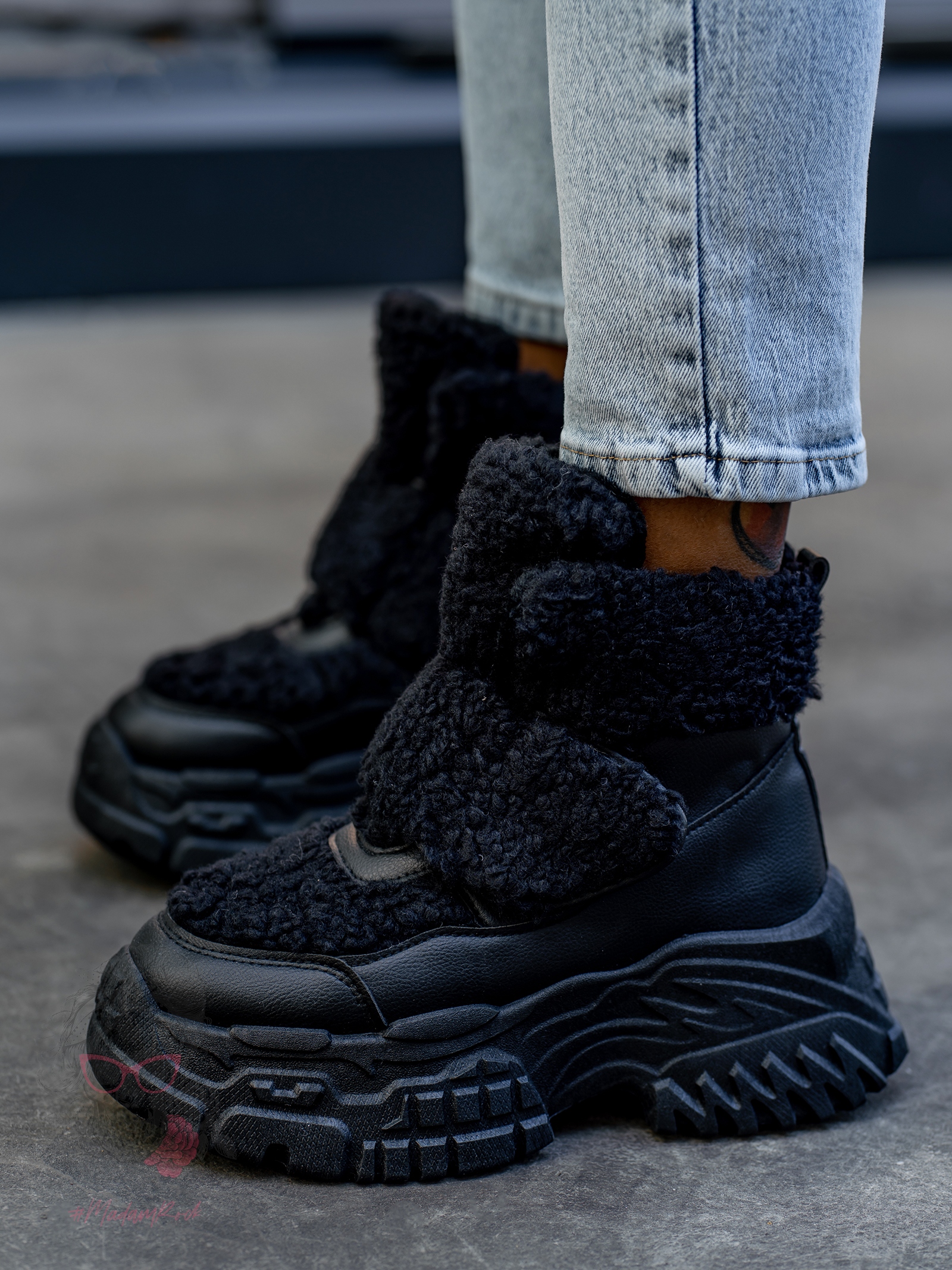 Botki z barankiem Madam Dobbs czarne Botki z barankiem Madam Dobbs czarne