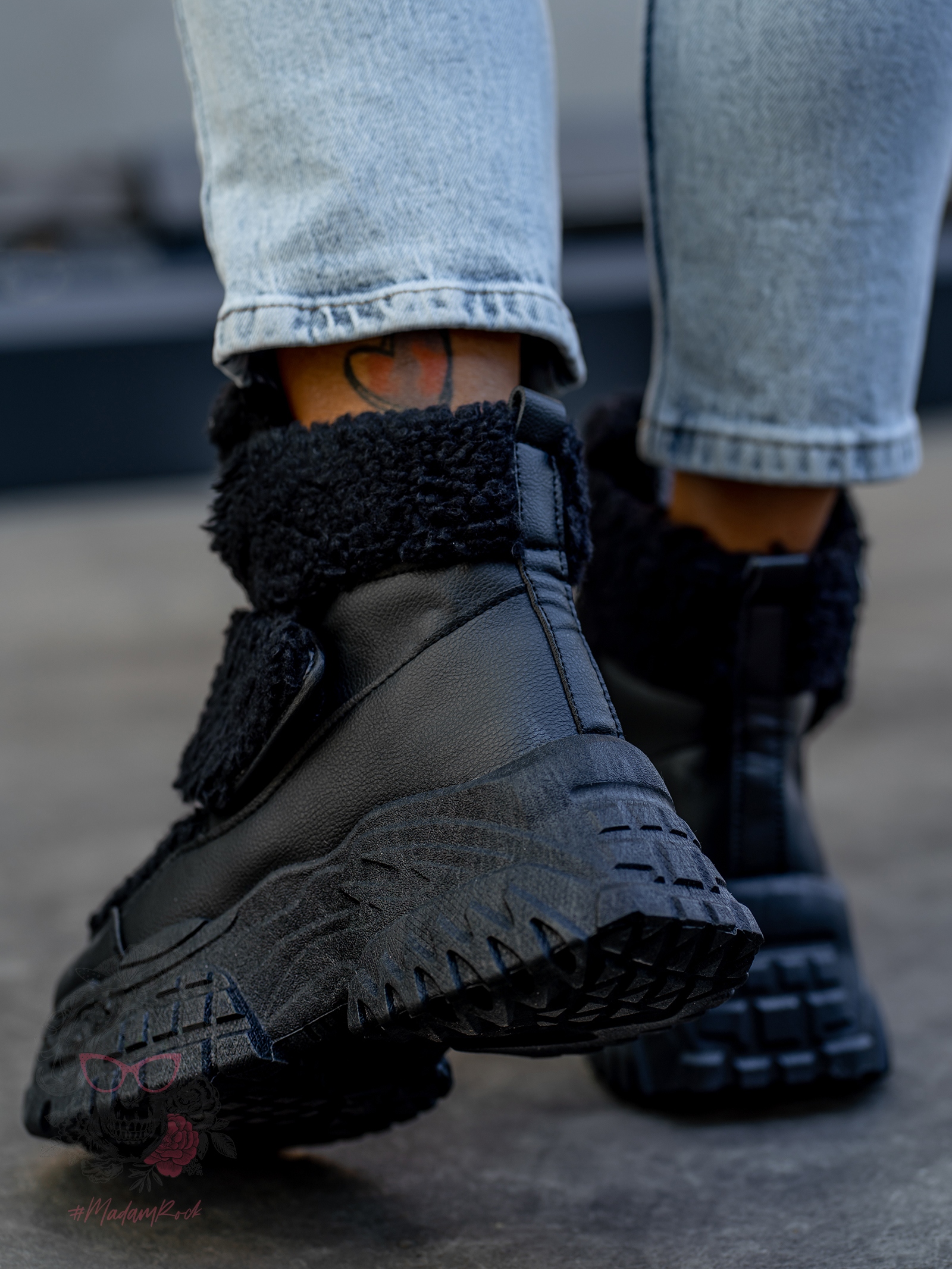 Botki z barankiem Madam Dobbs czarne Botki z barankiem Madam Dobbs czarne