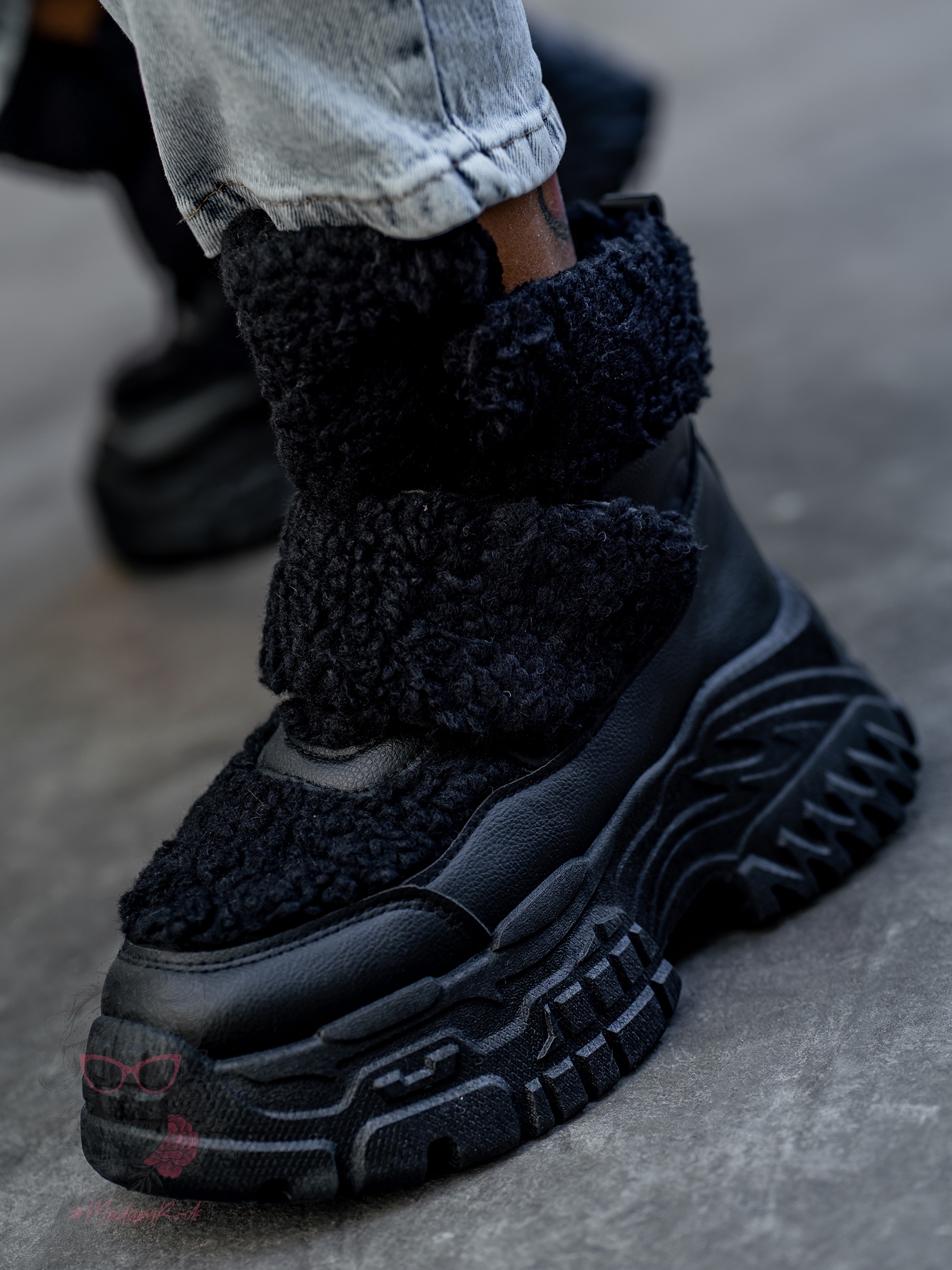 Botki z barankiem Madam Dobbs czarne Botki z barankiem Madam Dobbs czarne