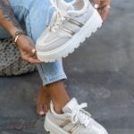 Buty sportowe z barankiem Madam Messo beżowe