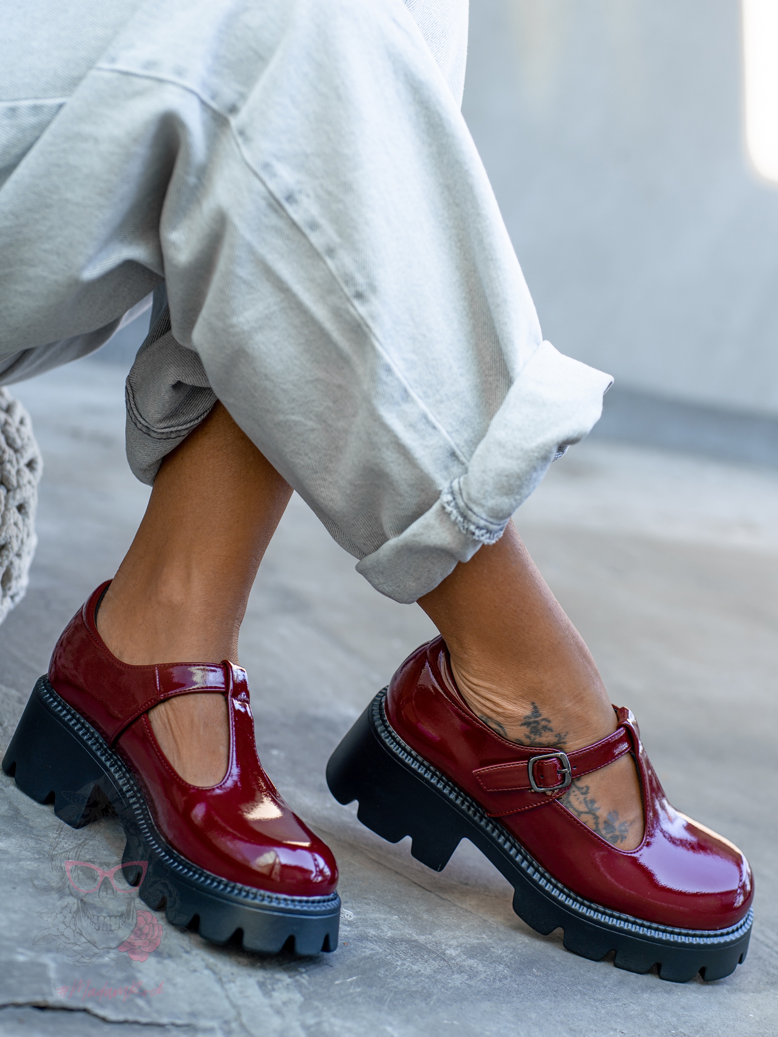 Mokasyny Madam Vinen bordowe