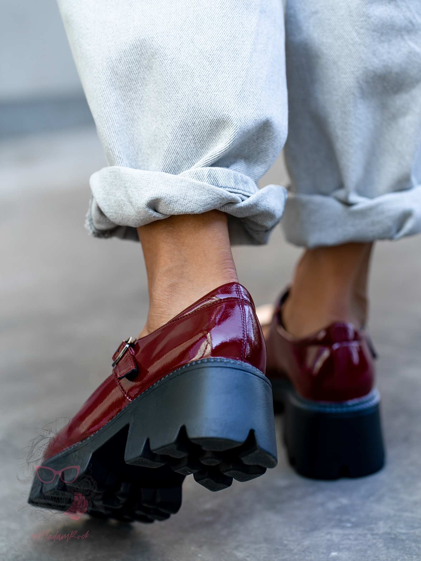 Mokasyny Madam Vinen bordowe