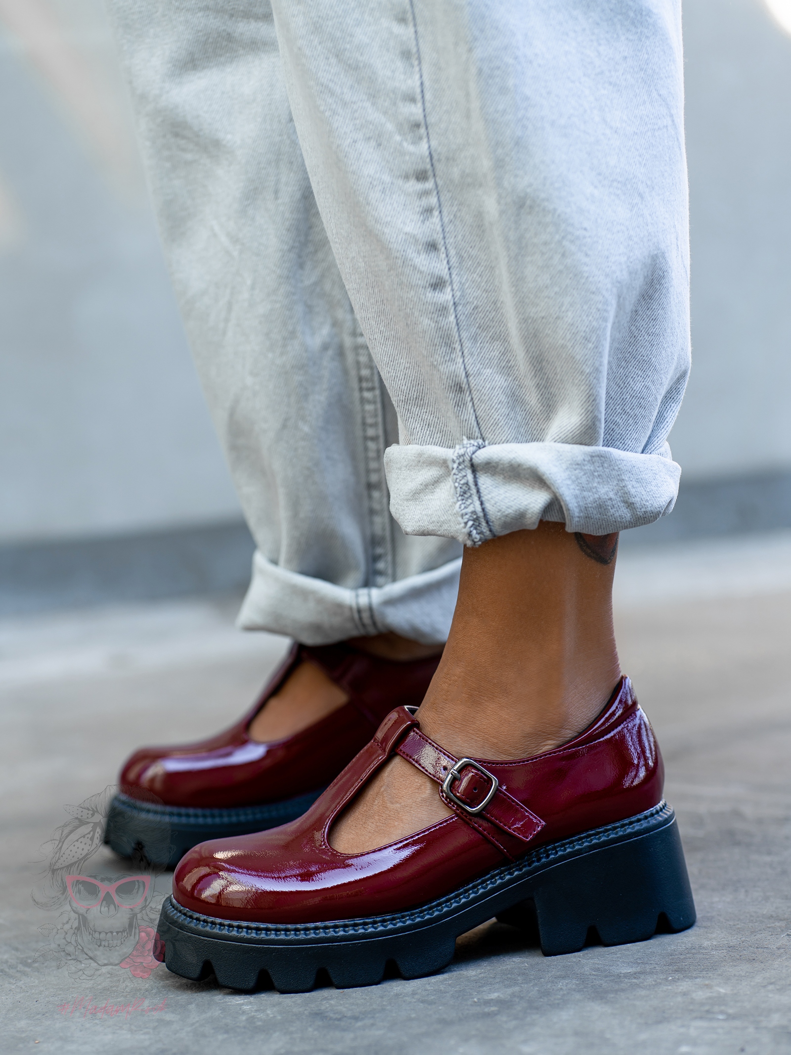 Mokasyny Madam Vinen bordowe