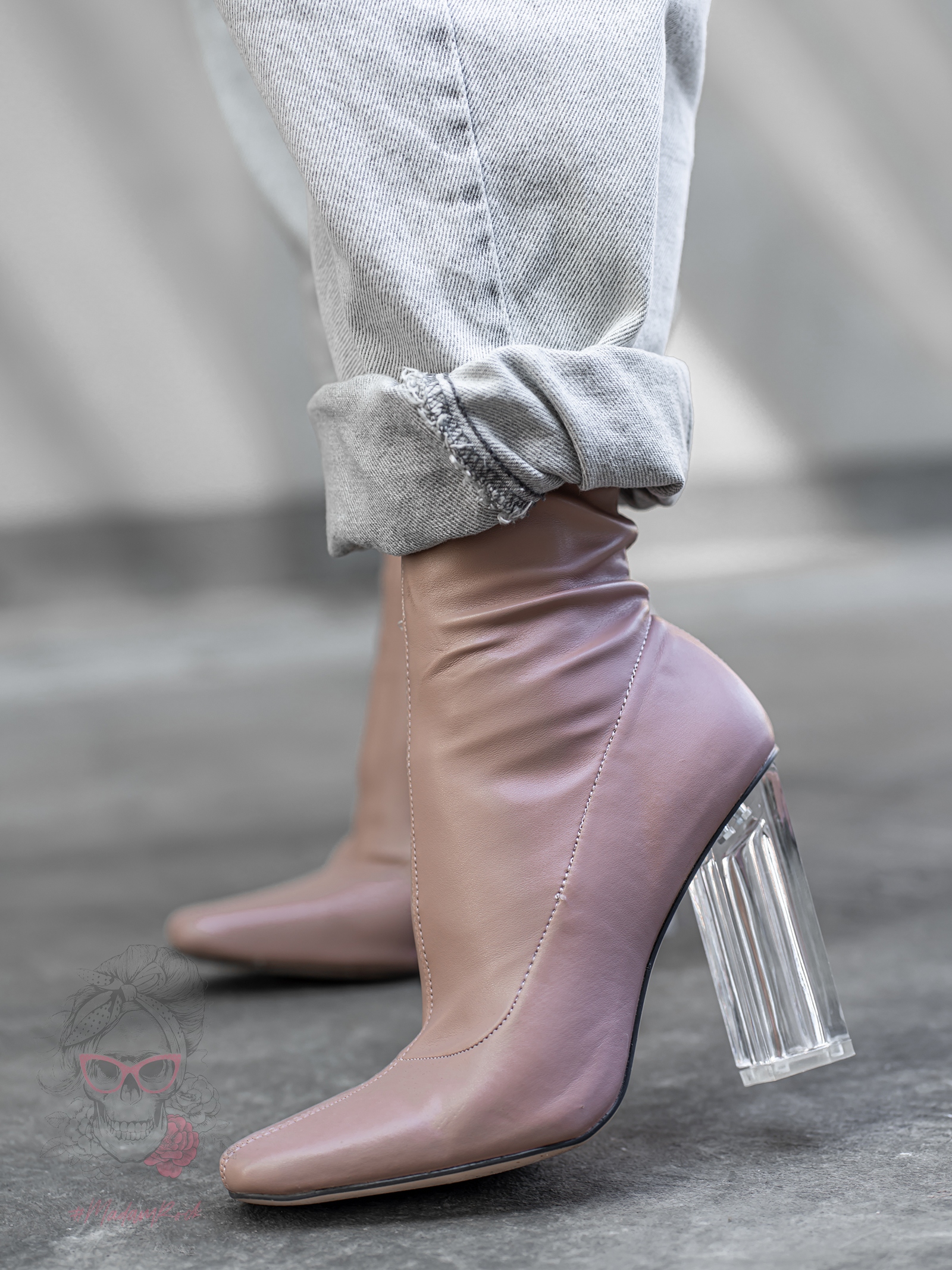 Botki elastyczne Madam Electra brudny róż