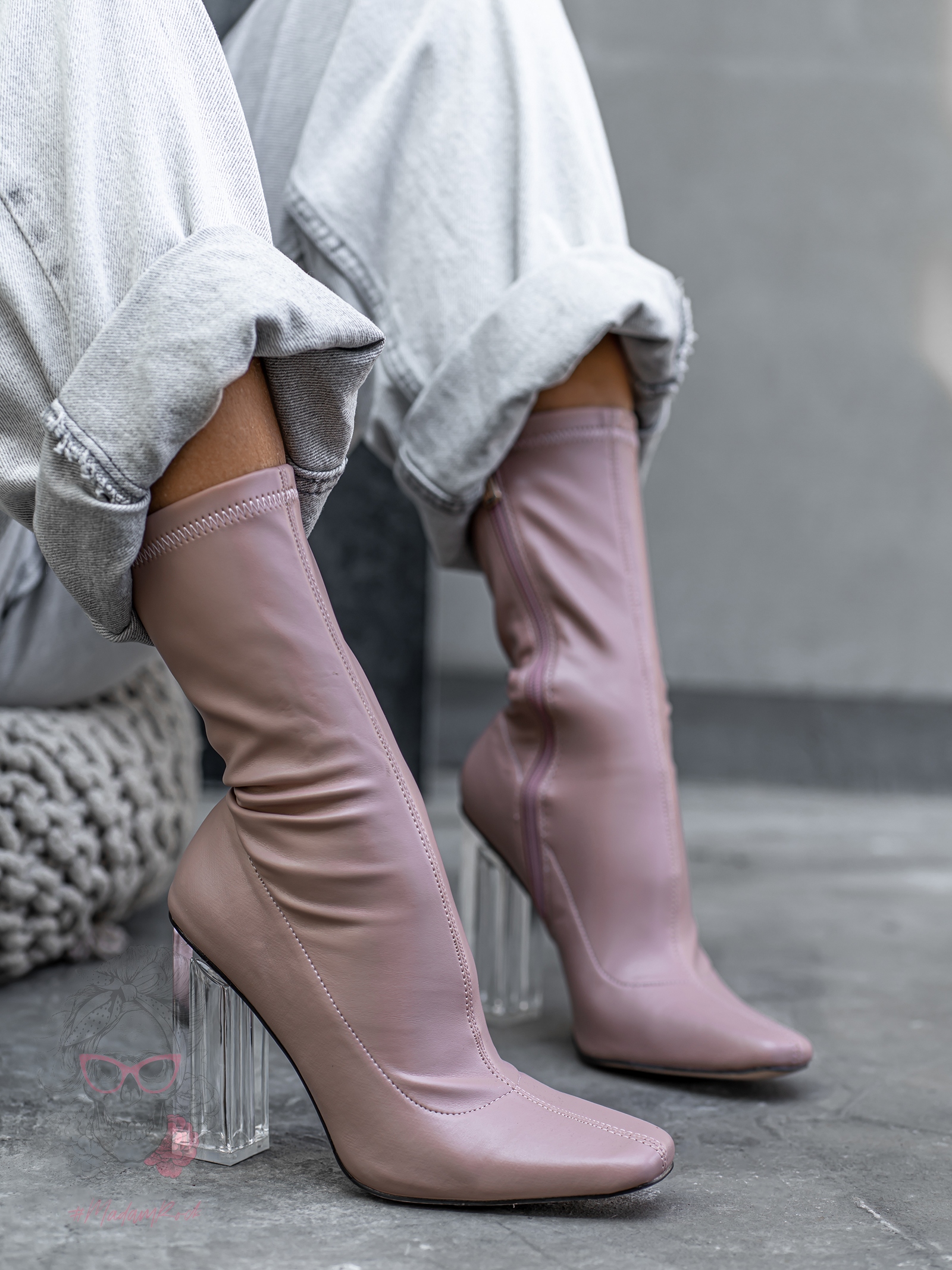 Botki elastyczne Madam Electra brudny róż Botki elastyczne Madam Electra brudny róż