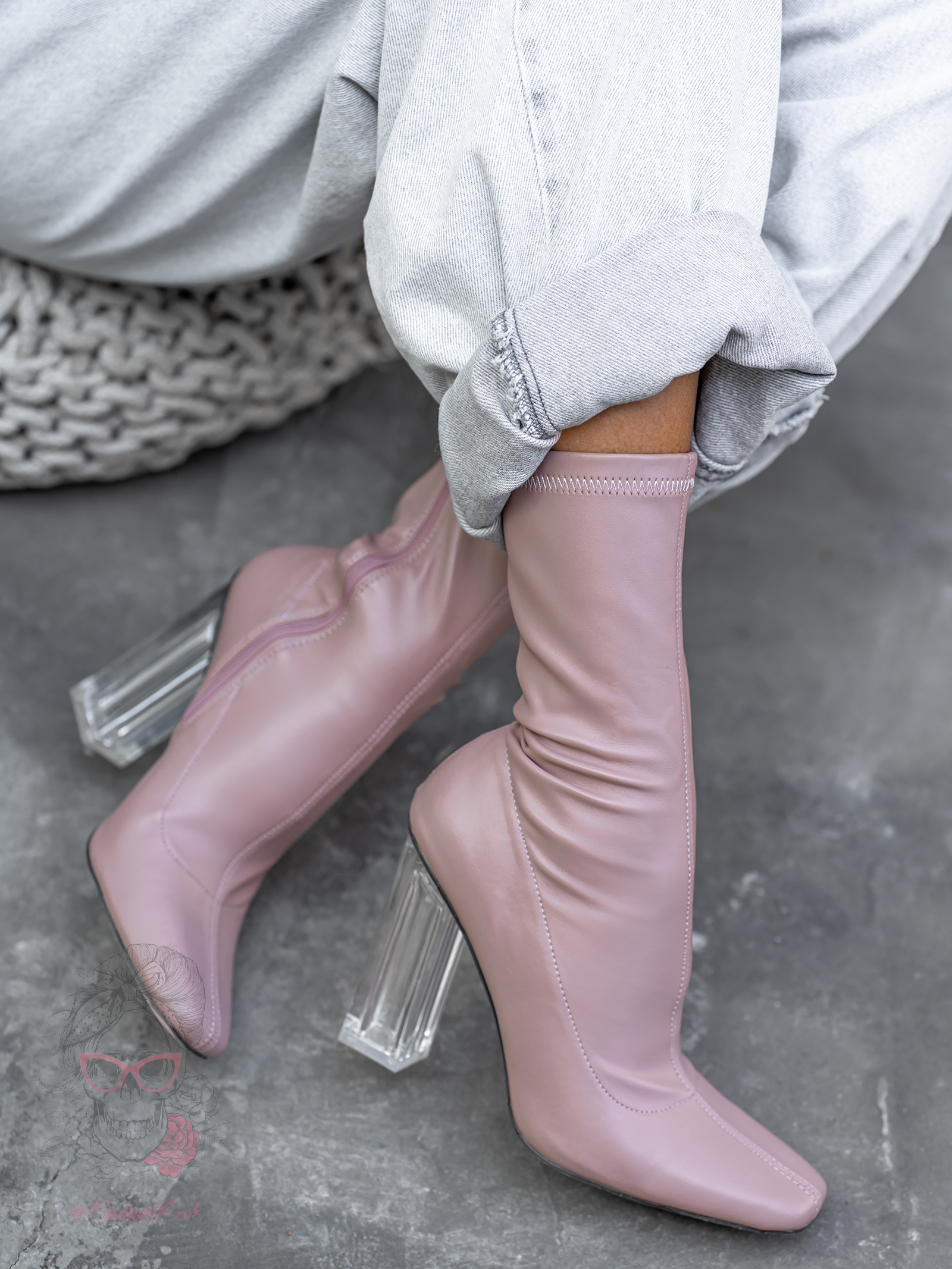 Botki elastyczne Madam Electra brudny róż Botki elastyczne Madam Electra brudny róż