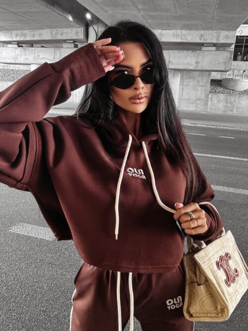 Bluza z kapturem CALMIA OLAVOGA czekoladowa