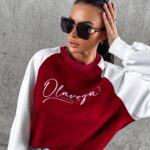 Bluza oversize crewneck LAKIRA OLAVOGA bordowa