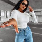 Sweter prążkowany SOFT OLAVOGA ecru