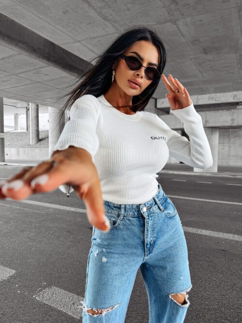 Sweter prążkowany SOFT OLAVOGA ecru