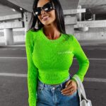 Sweter prążkowany SOFT OLAVOGA zielony