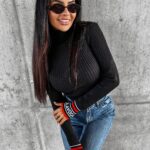 Sweter golf prążkowany NEVE OLAVOGA czarny