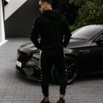 Komplet dres męski z lampasem WEEK OLAVOGA czarny