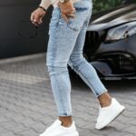 Spodnie jeansowe męskie RAW OLAVOGA niebieskie