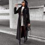 Płaszcz elegancki damski RUE OLAVOGA czarny