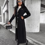 Płaszcz elegancki damski RUE OLAVOGA czarny