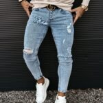 Spodnie jeansowe męskie RAW OLAVOGA niebieskie