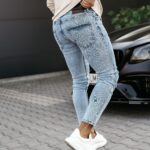 Spodnie jeansowe męskie RAW OLAVOGA niebieskie