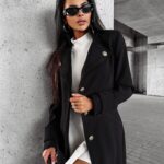 Płaszcz elegancki damski RUE OLAVOGA czarny