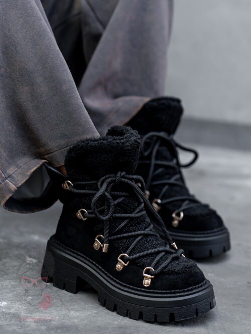 Botki z barankiem Madam Flesz czarne