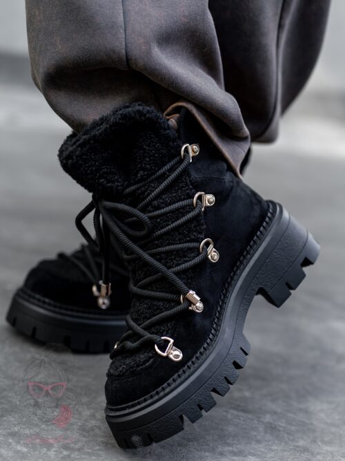 Botki z barankiem Madam Flesz czarne