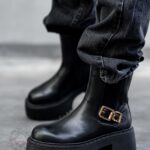 Botki na grubej podeszwie Rock Risson czarne