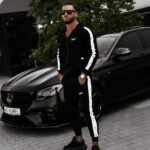 Komplet dres męski z lampasem WEEK OLAVOGA czarny