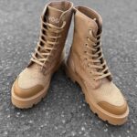 Workery damskie wiązane PASSION OLAVOGA karmelowe