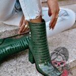 Botki na słupku Madam Pilen zielone