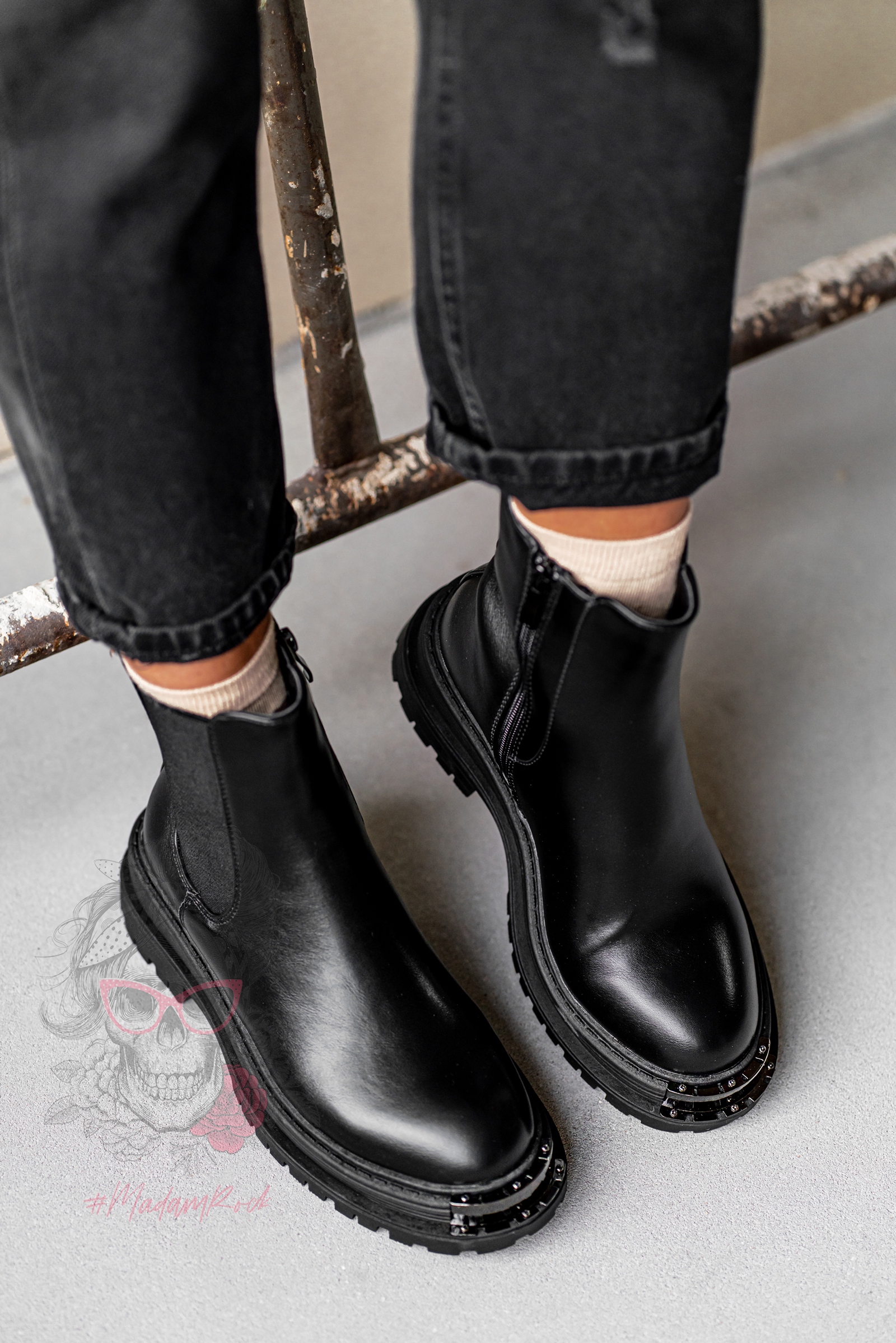 Botki klasyczne Rock Topeg czarne Botki klasyczne Rock Topeg czarne