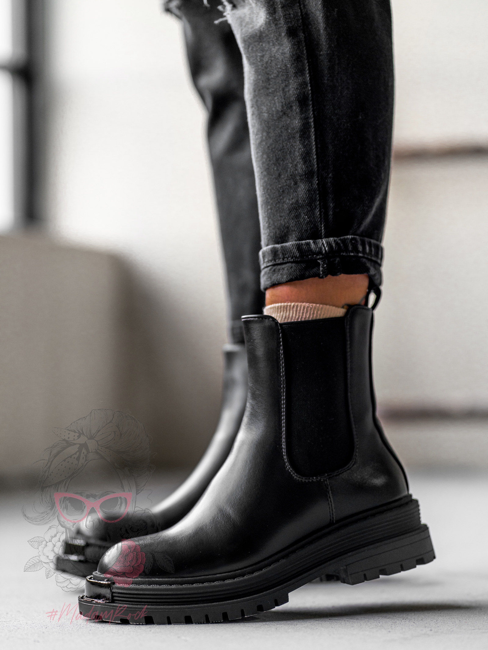 Botki klasyczne Rock Topeg czarne Botki klasyczne Rock Topeg czarne