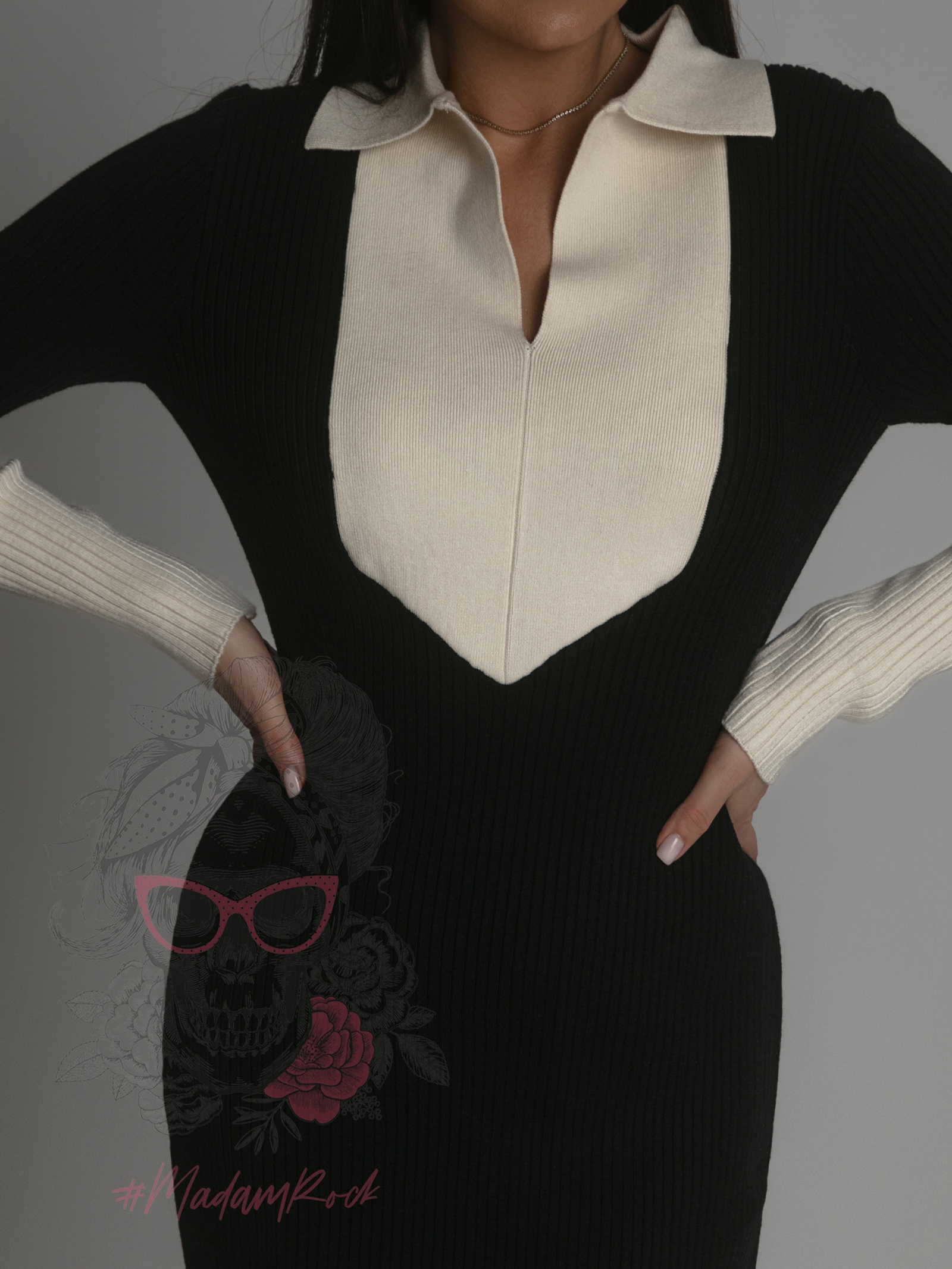 Sukienka dzianinowa Sintelo czarna