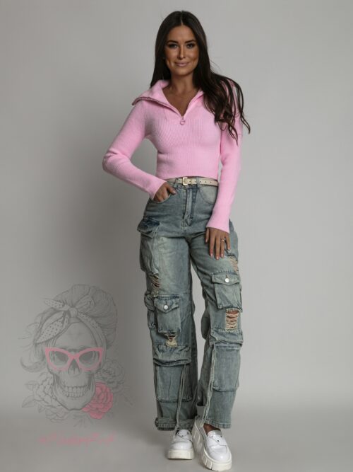 Sweterek moherowy Alija cukierkowy róż