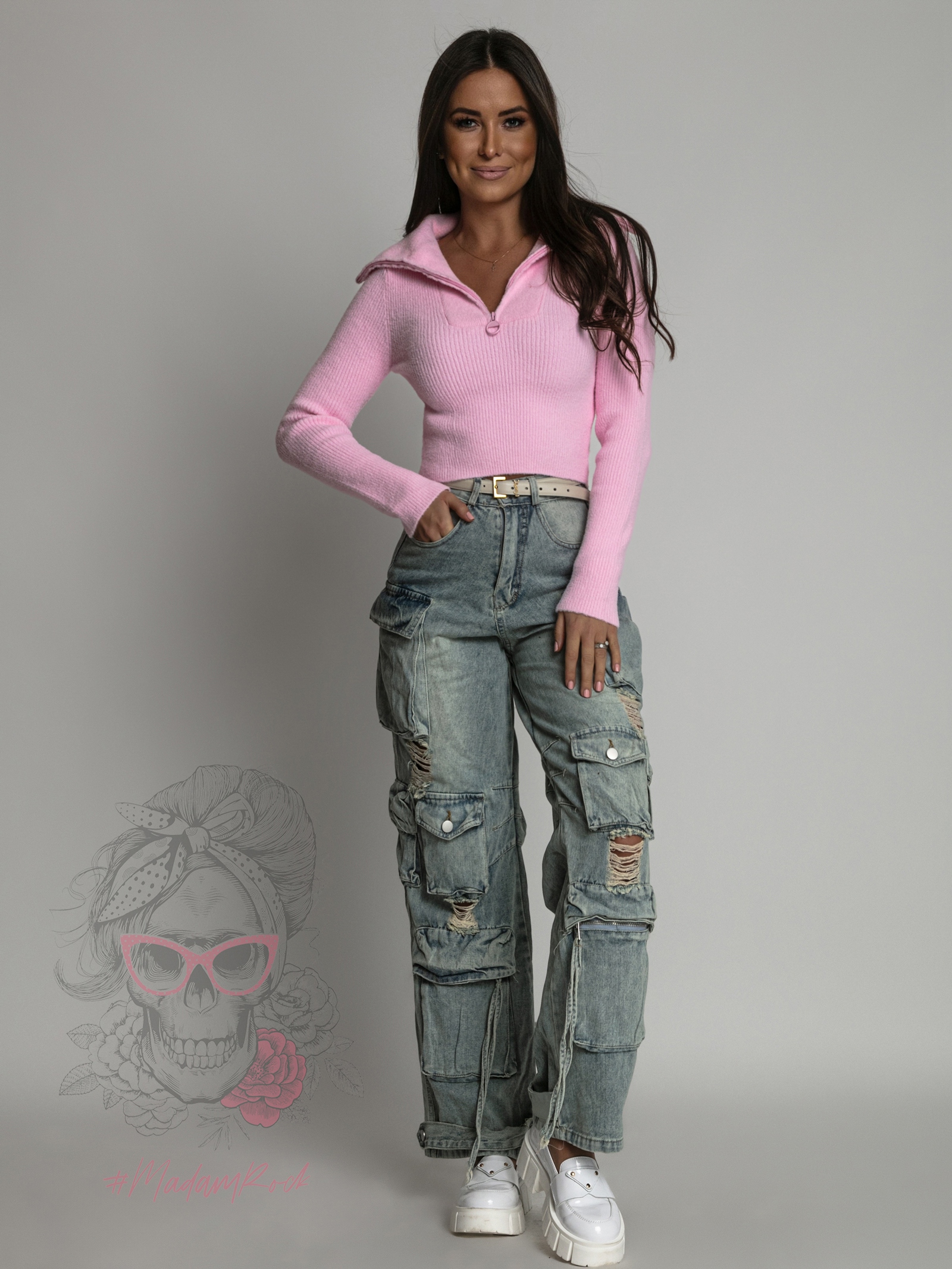 Sweterek moherowy Alija cukierkowy róż