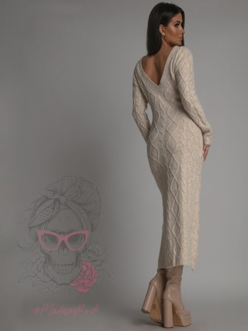 Sukienka sweterkowa Jotela beżowa