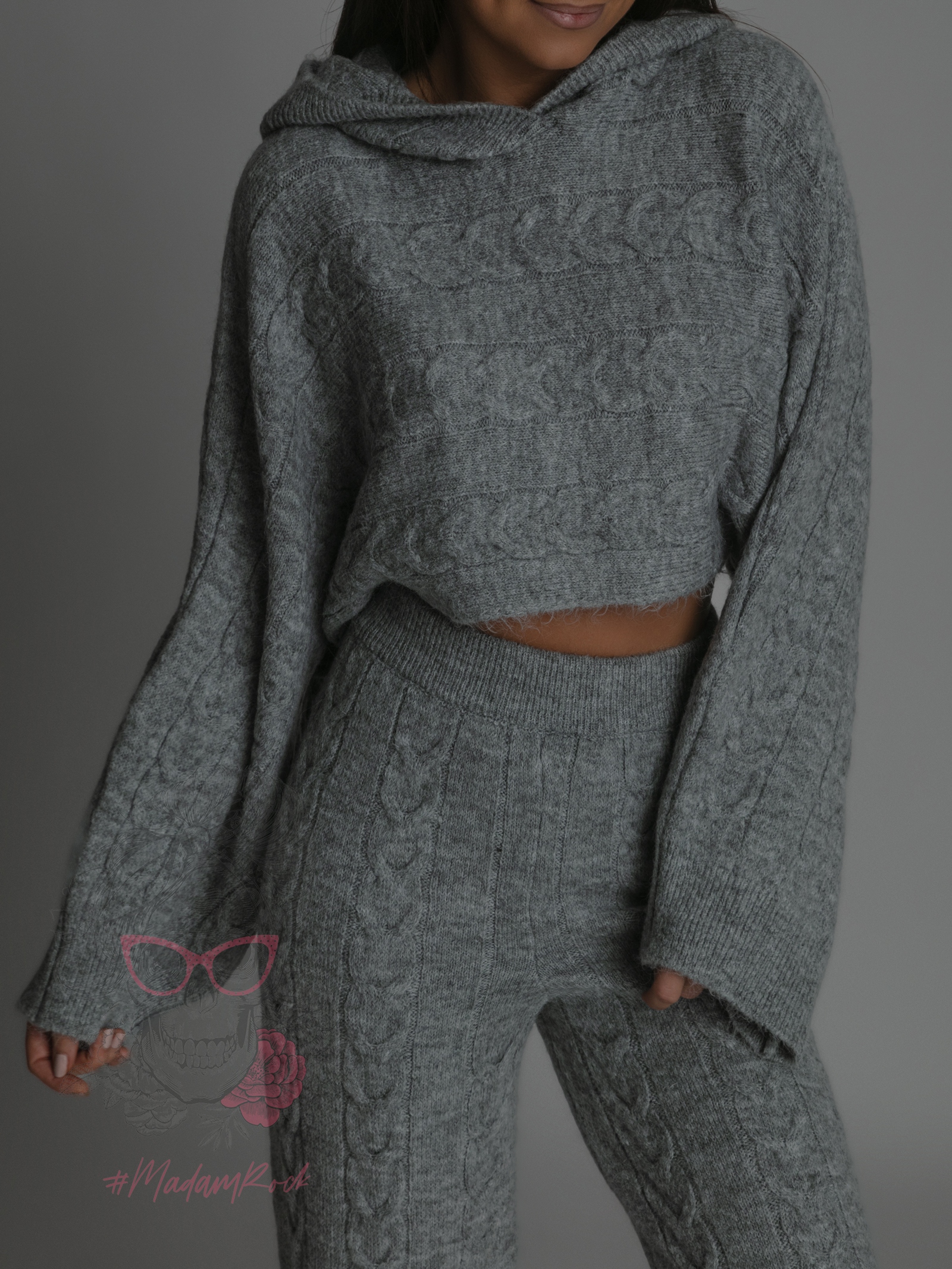 Komplet swetrowy Karper szary