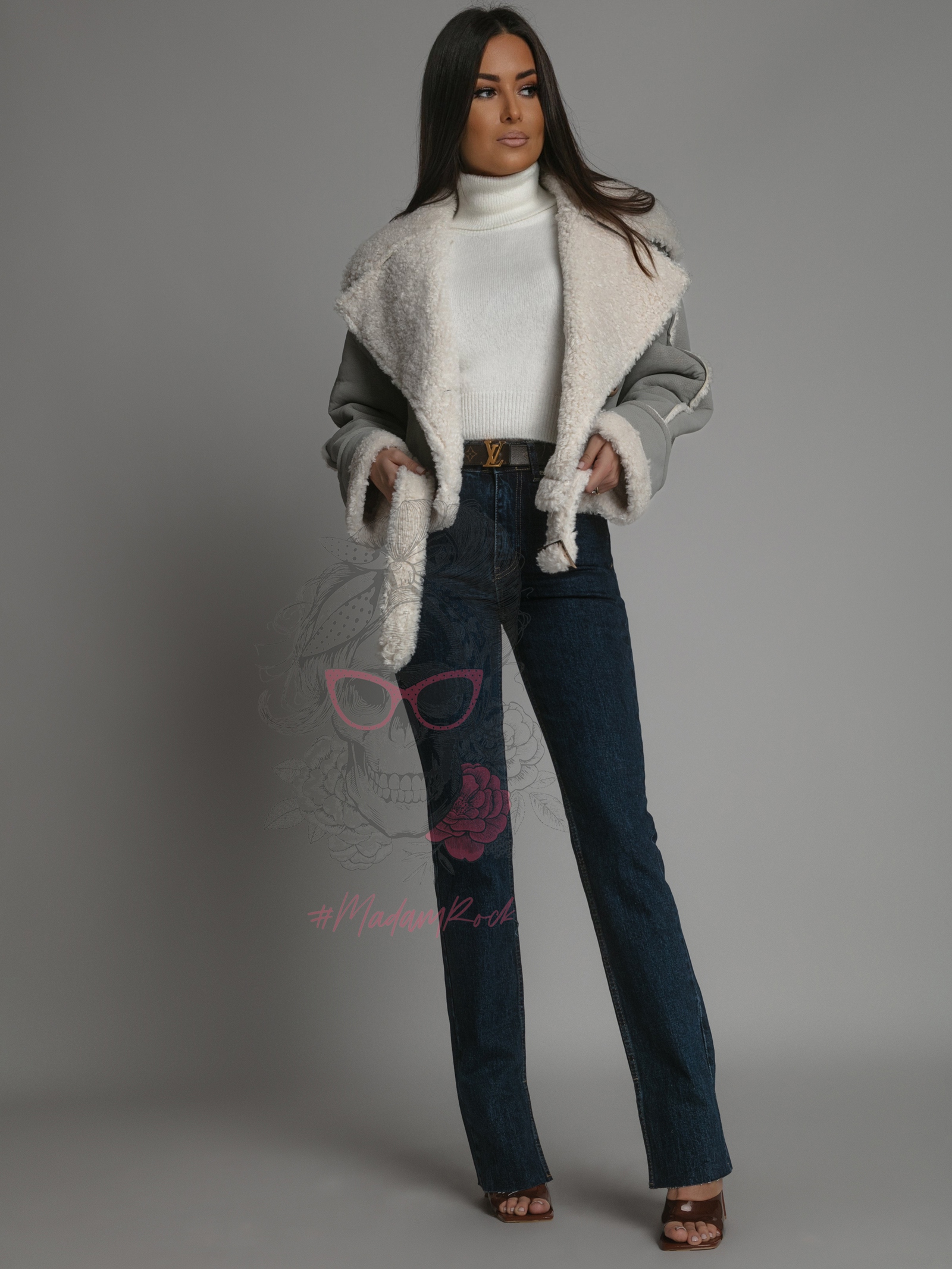 Kożuszek z barankiem Weago szary