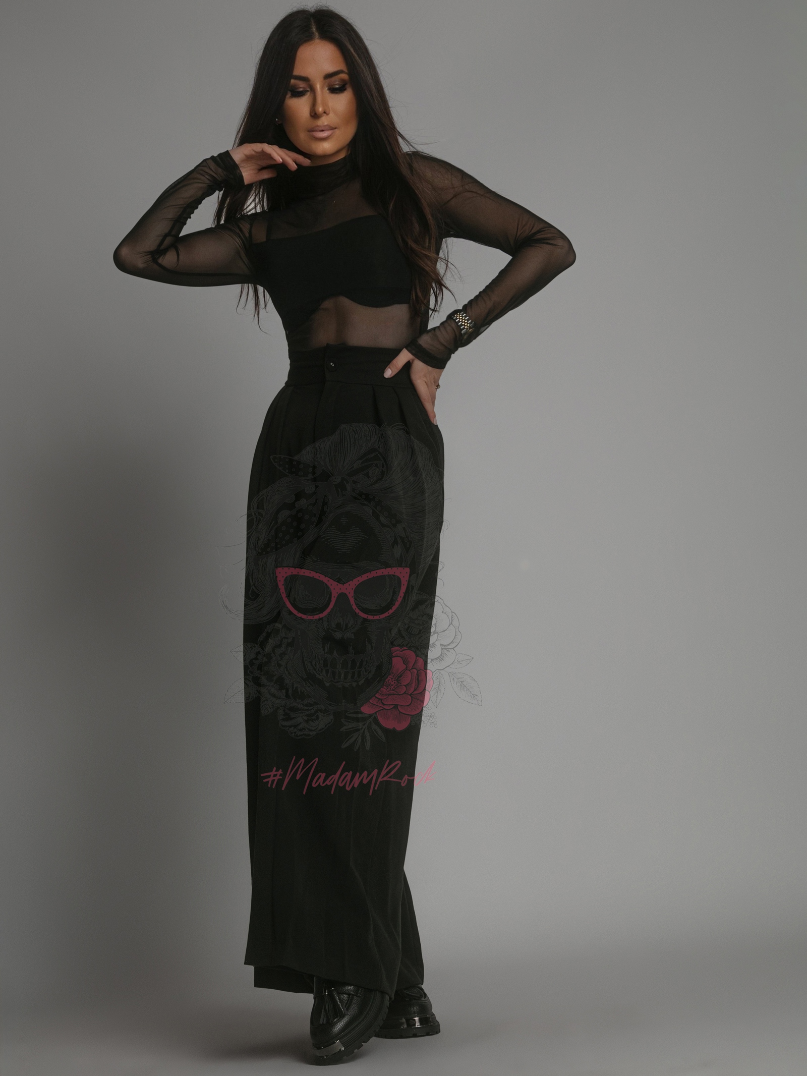 Body z siatki Popar czarne Body z siatki Popar czarne