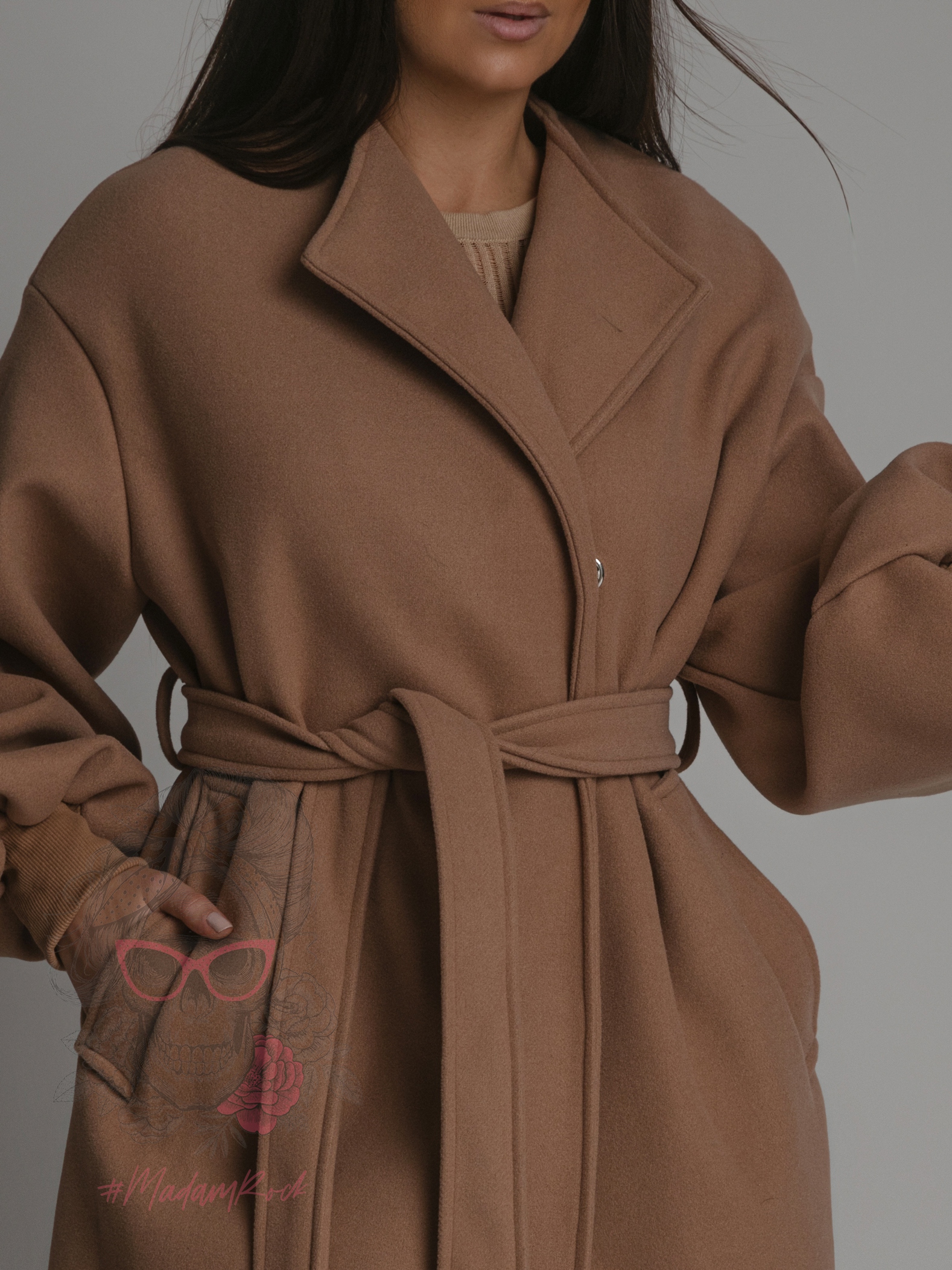 Płaszcz flauszowy Autumen karmelowy Płaszcz flauszowy Autumen karmelowy