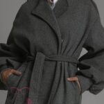 Płaszcz flauszowy Autumen szary