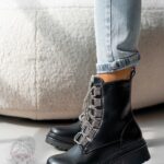 Workery z cyrkoniami Madam Aweksa II matowe czarne