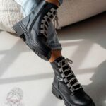 Workery z cyrkoniami Madam Aweksa II matowe czarne