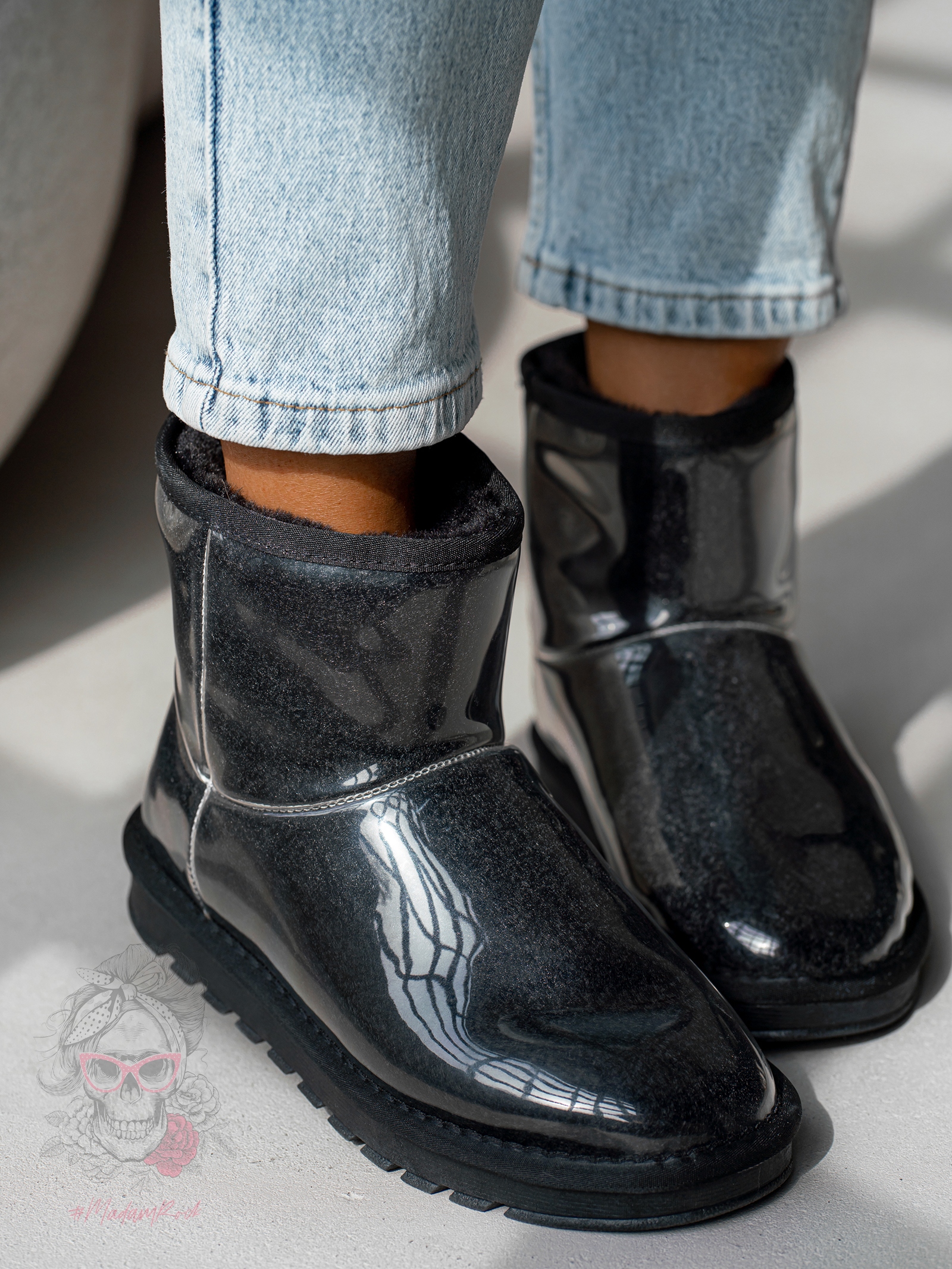 Śniegowce transparentne Madam Mount czarne