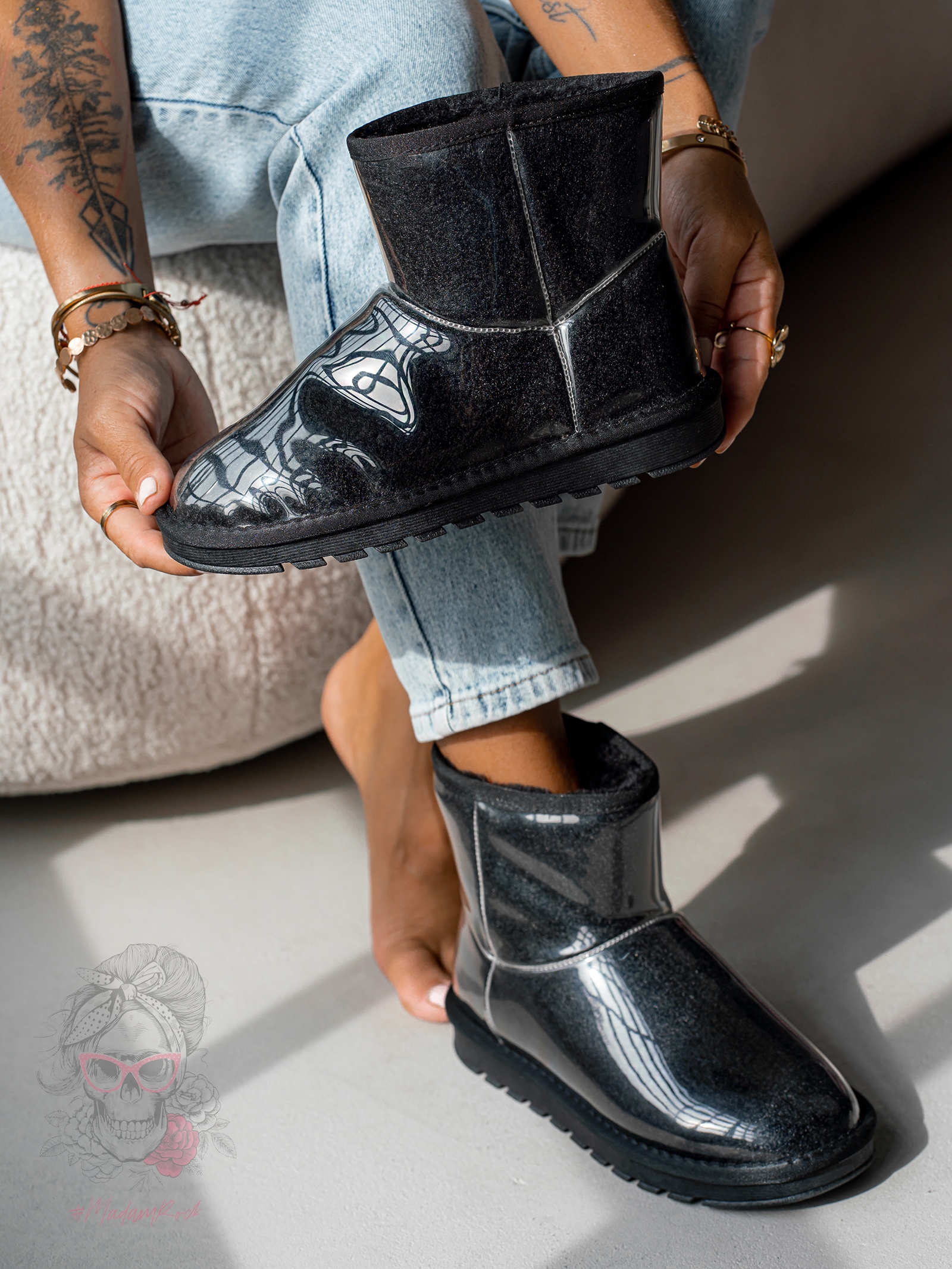 Śniegowce transparentne Madam Mount czarne