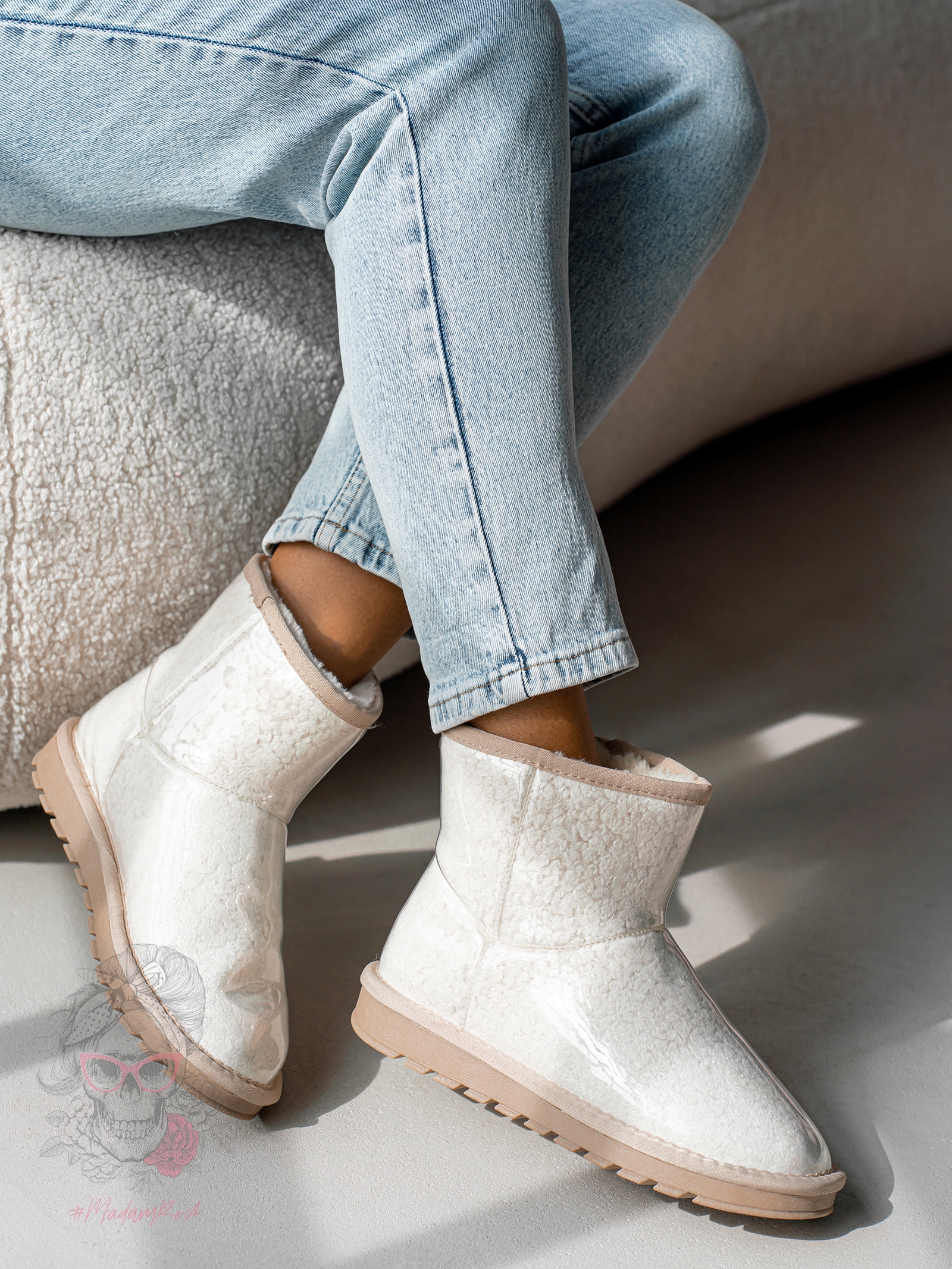 Śniegowce transparentne Madam Mount beżowe