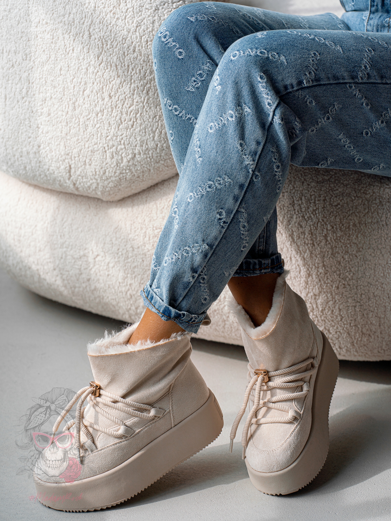 Śniegowce Madam Fiffo beżowe